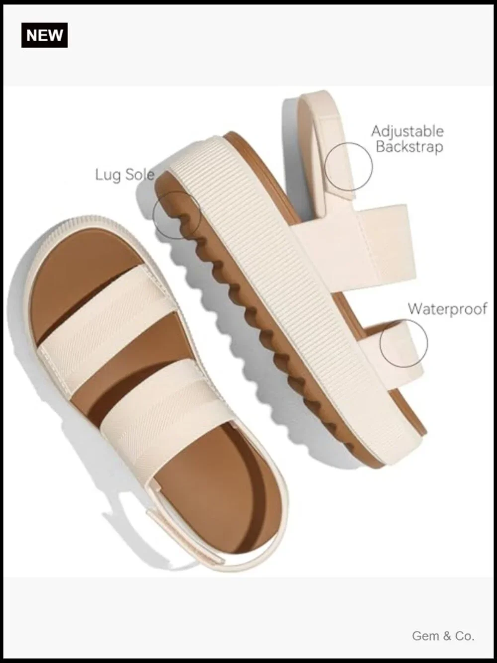 Women's Chunky Wedge Platform Sandals Waterproof Summer Walking Shoes